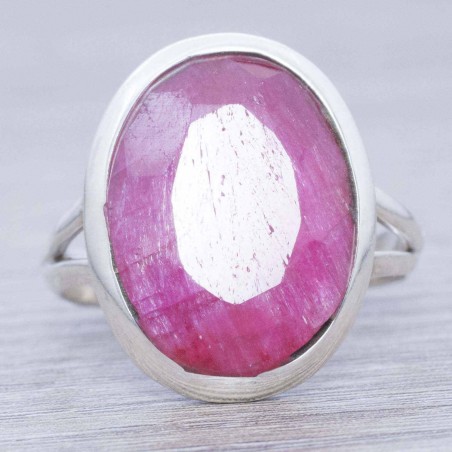Anillo piedra hindú rubí Plata de Ley 925