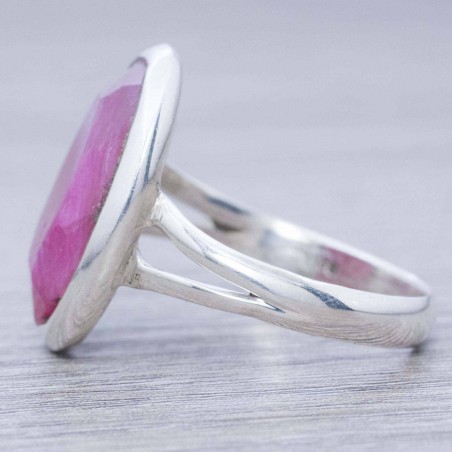 Anillo piedra hindú rubí Plata de Ley 925
