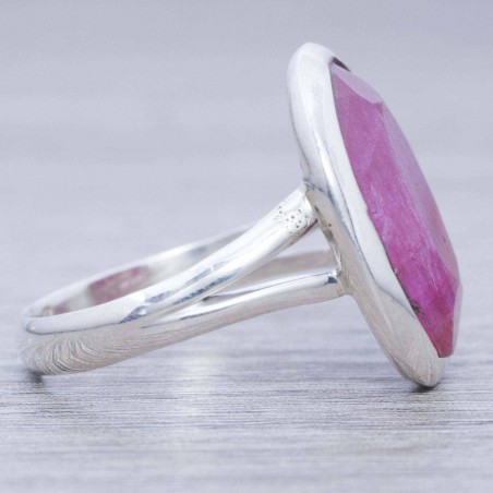 Anillo piedra hindú rubí Plata de Ley 925