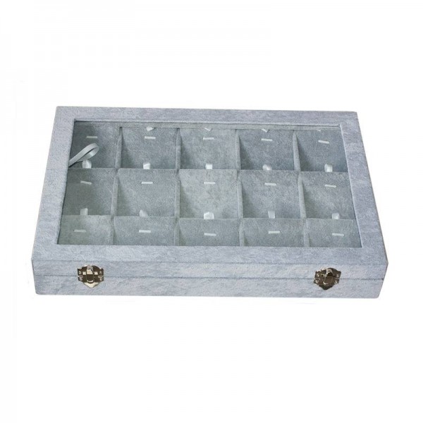 Expositor para conjuntos con tapa y cierres