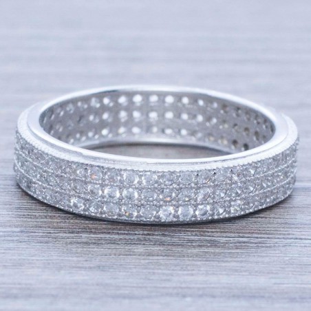 Anillo alianza ancha Plata de Ley 925