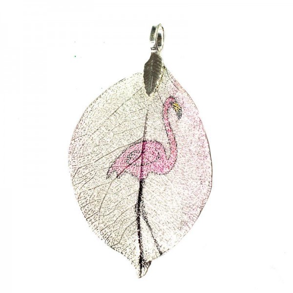 Colgante hoja con flamenco