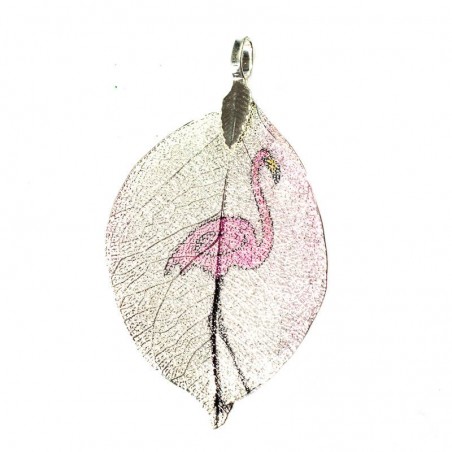 Colgante hoja con flamenco