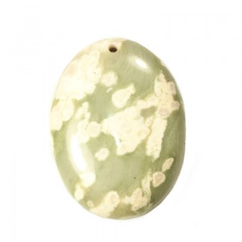 Colgante óvalo de jade musgo