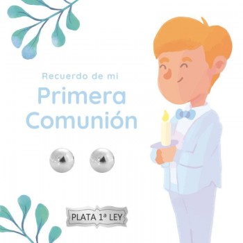 Pendientes bola Plata de Ley - Regalo Primera Comunión invitados