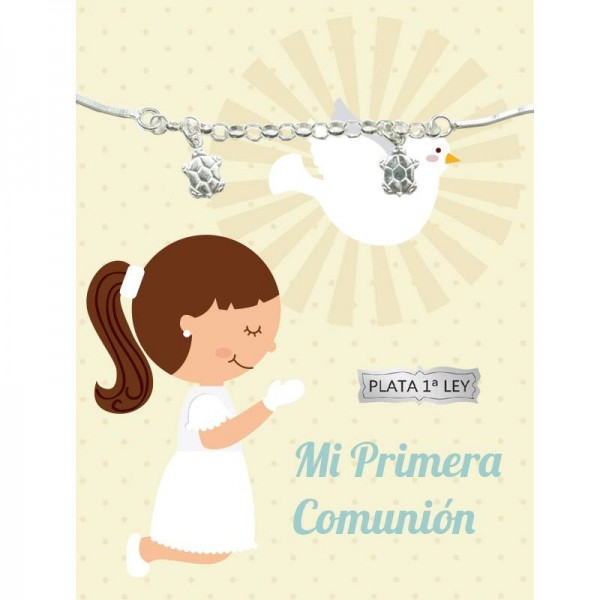 Pulsera con abalorios tortugas para Primera Comunión