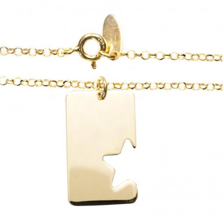 Collar rectángulo estrella bañado en Oro amarillo