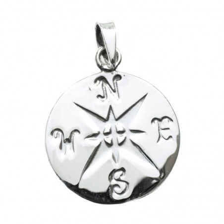 Colgante rosa de los vientos con drop Plata de Ley 925