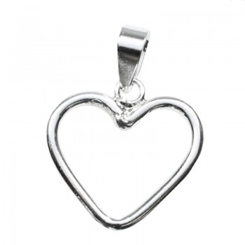 Colgante corazón estilo minimalista Plata de Ley 2