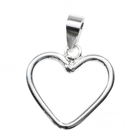 Colgante corazón estilo minimalista Plata de Ley