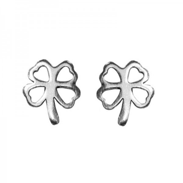 Pendientes trébol de la Suerte Plata de Ley 925