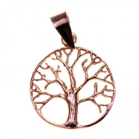 Colgante árbol de la vida redondo calado Plata de Ley 925