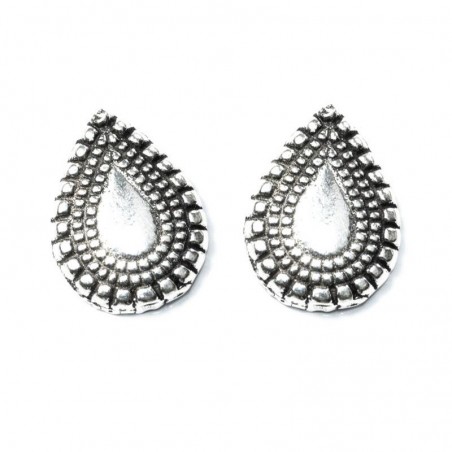 Pendientes gota oxidada Plata de Ley 925