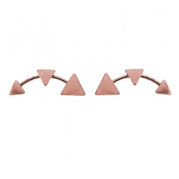 Pendientes triángulos bañados en Oro 2