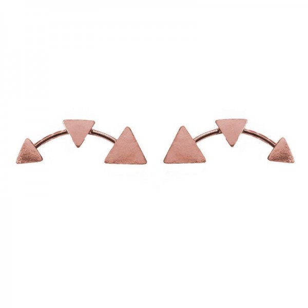 Pendientes triángulos bañados en Oro