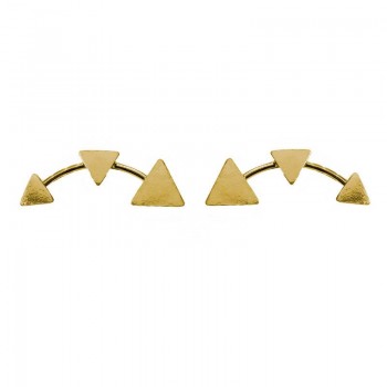Pendientes triángulos bañados en Oro