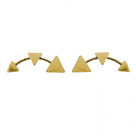 Pendientes triángulos bañados en Oro
