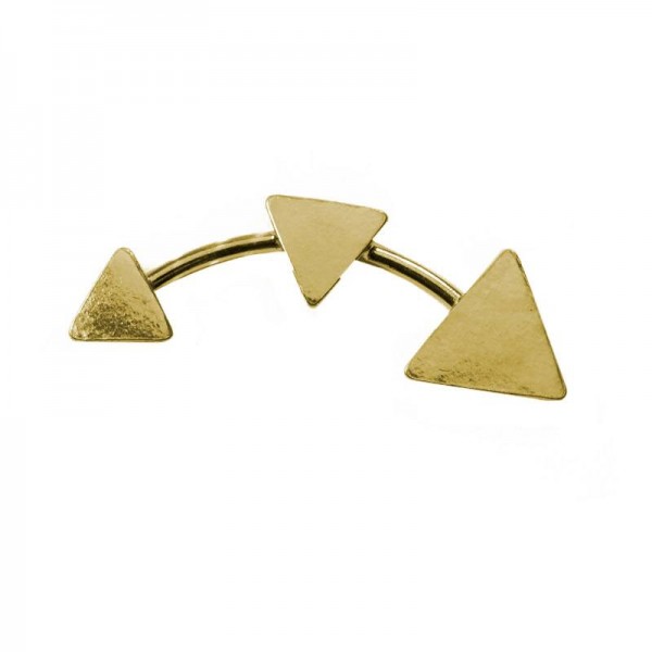 Pendientes triángulos bañados en Oro