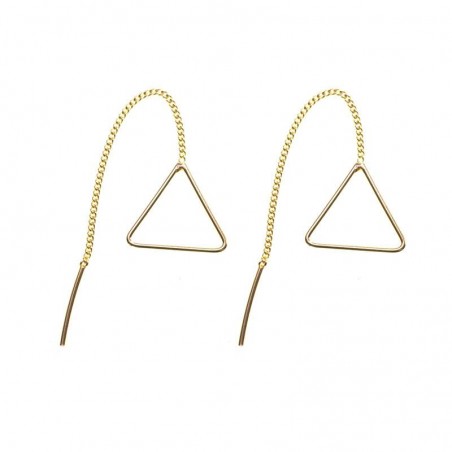 Pendientes con cadena triángulo minimalista