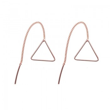 Pendientes con cadena triángulo minimalista 2