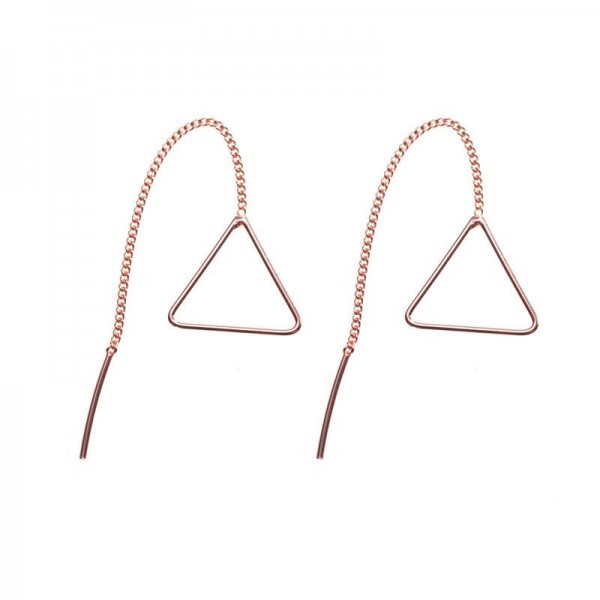 Pendientes con cadena triángulo minimalista
