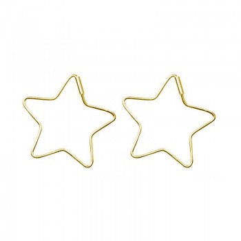 Pendientes estrella pasante minimalista 2