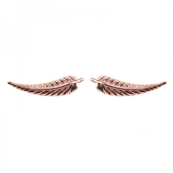 Pendientes climbers hoja bañados en Oro