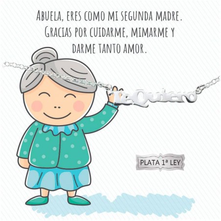 Collar con mensaje Te quiero abuela