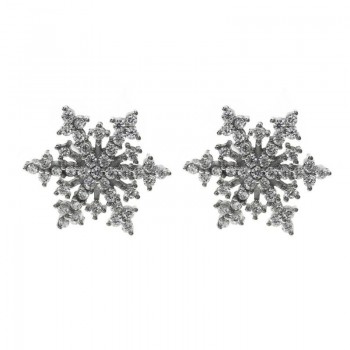 Pendientes copo de nieve Glam Plata de Ley 925