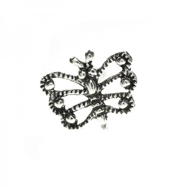Pendientes mini mariposa envejecida Plata de ley