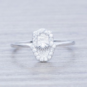 Anillo mano con ojo Plata de Ley 925