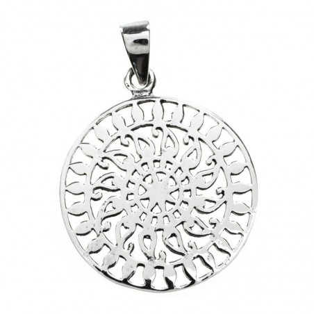 Colgante sol mandala Plata de Ley 925