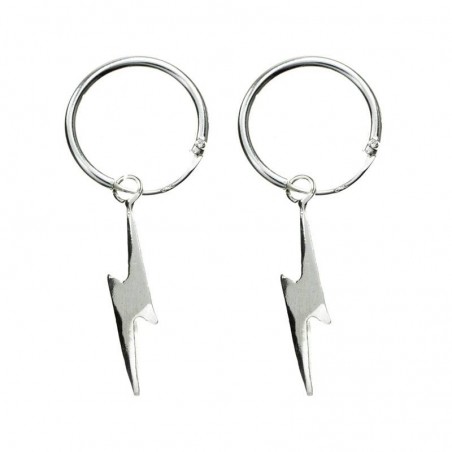 Pendientes aro con rayo Plata de Ley 925