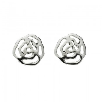 Pendientes rosa calada Plata de Ley 925