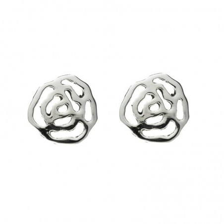 Pendientes rosa calada Plata de Ley 925