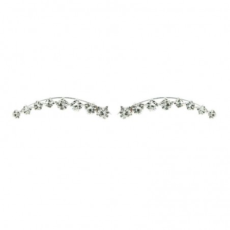 Pendientes trepadores onda de circonitas Plata de Ley