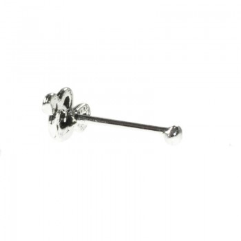 10 Piercing nariz Clave de Sol Plata de Ley 925 2