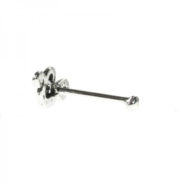 10 Piercing nariz Clave de Sol Plata de Ley 925