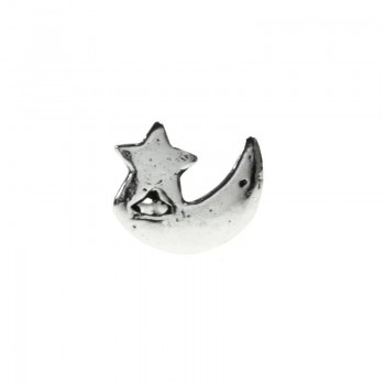 10 Piercing nariz luna con estrella Plata de Ley 925