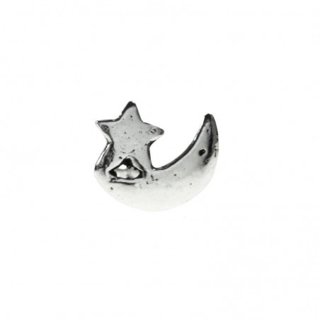 10 Piercing nariz luna con estrella Plata de Ley 925