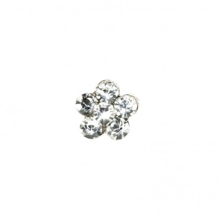 10 Piercing nariz flor circonitas Plata de Ley 925