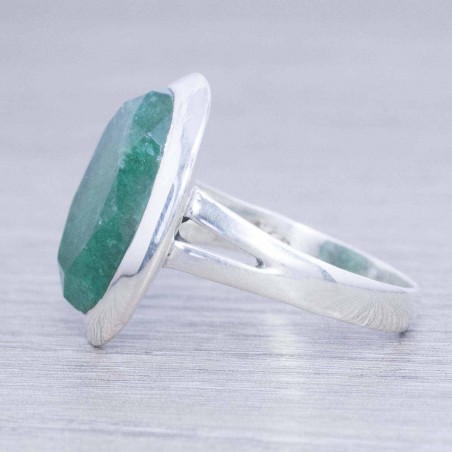 Anillo piedra hindú esmeralda Plata de Ley 925
