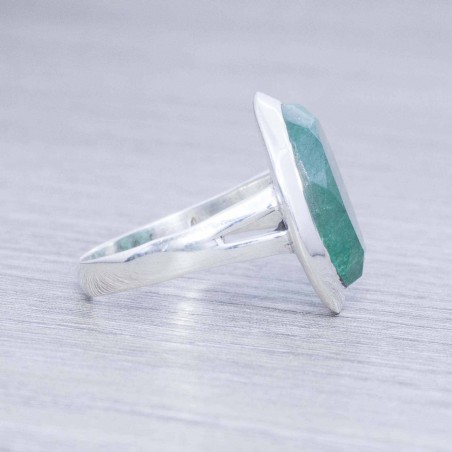 Anillo piedra hindú esmeralda Plata de Ley 925