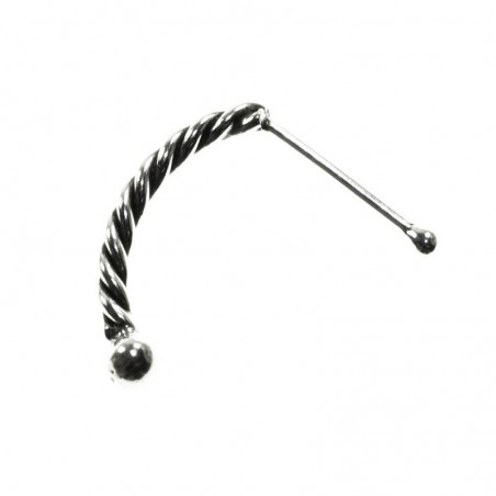 20 piercing nariz cuerda Bali Plata de Ley 925