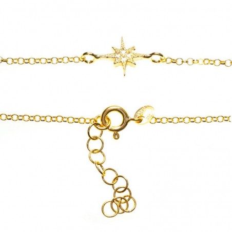 Pulsera estrella de los deseos bañada en Oro