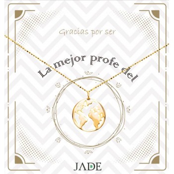 Collar Mundo para Profesora Plata de Ley 2