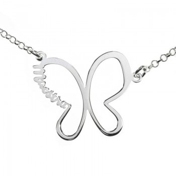 Collar mariposa para maestra Plata de Ley 2