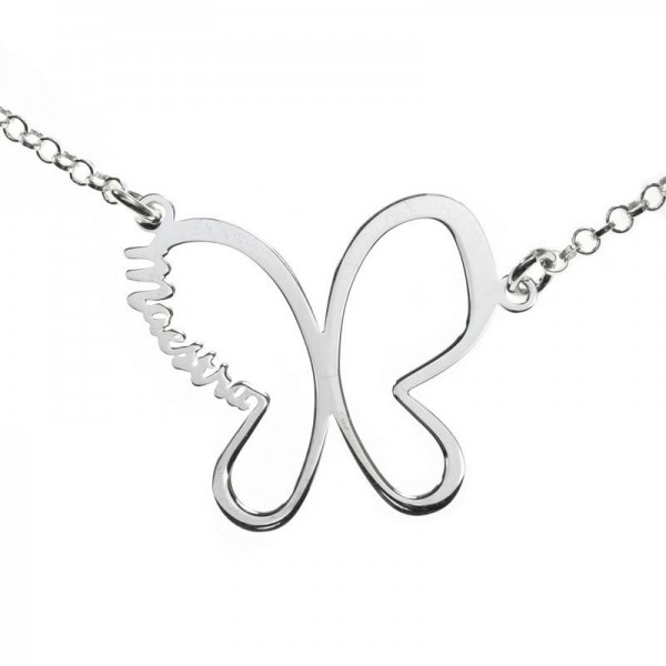 Collar mariposa para maestra Plata de Ley