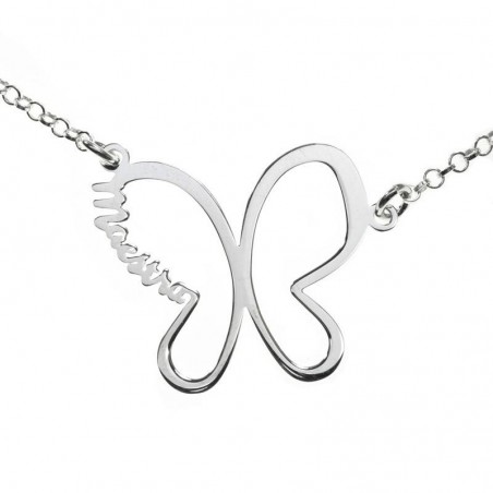 Collar mariposa para maestra Plata de Ley