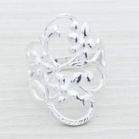 Anillo tres flores Plata de Ley 925